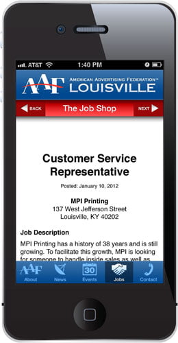 Louisville AAF Mobile App Advertising Iphone Android