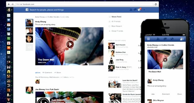 new facebook design