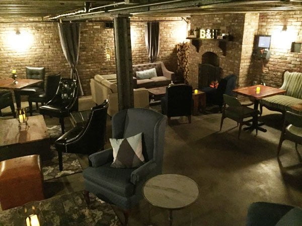 fireplace and chairs