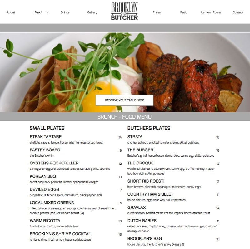 brunch menu