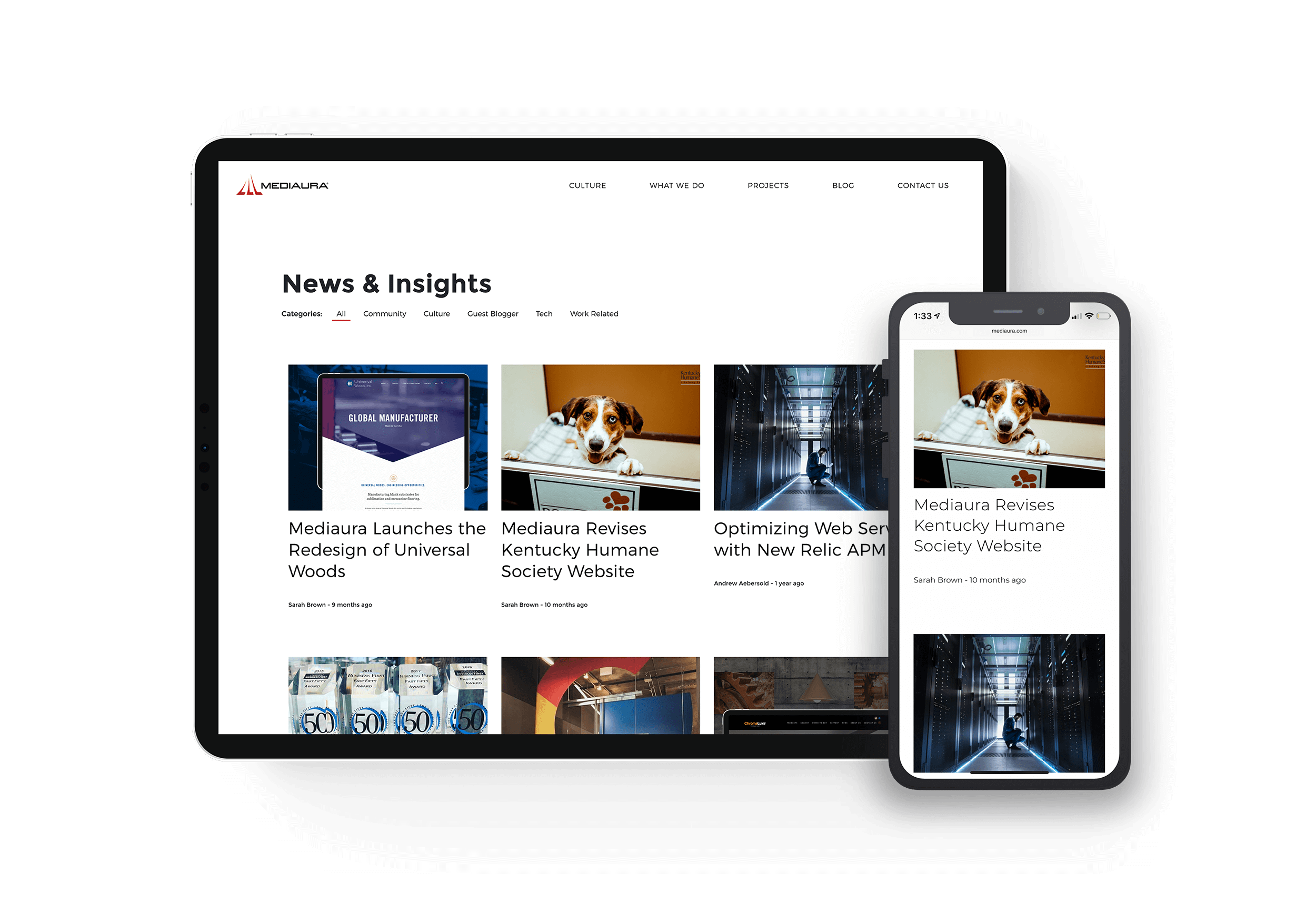 Mediaura - New Site Blog Mockup