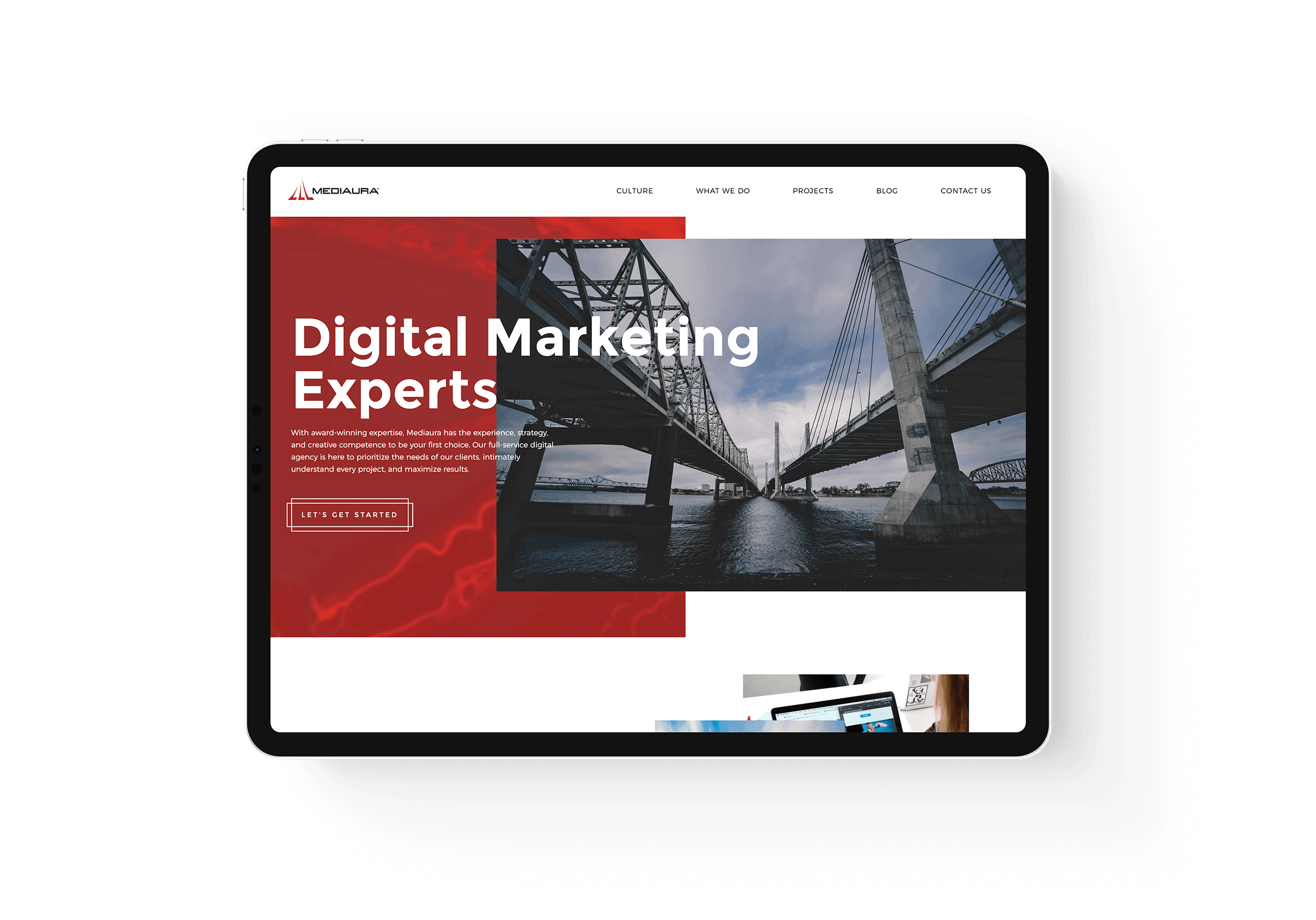 Mediaura - New Site Homepage Mockup