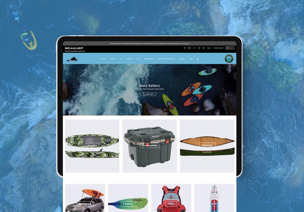 PaddleVa - Case Study Banner example of e-commerce website development